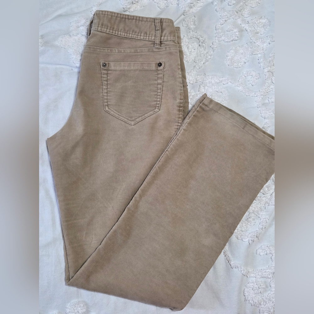 ​VTG BUM Equipment Tan Corduroy Pants Mid Rise Bootcut Y2k Coastal Grandma Sz 8